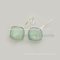 Fashionable Aqua Chalcedony Gemstone Earrings Jewelry For Wholesaler